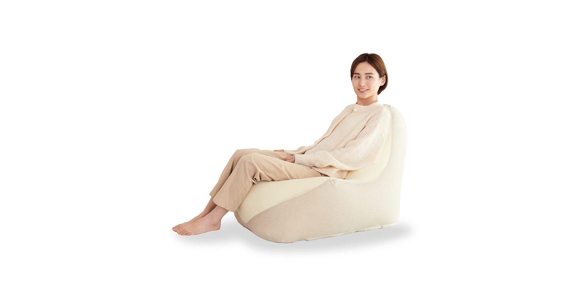 【アイボリー】ビーズクッション ソファ 日本製 背もたれ クッション 1人掛け アイボリー】ビーズクッション ソファ 日本製 背もたれ